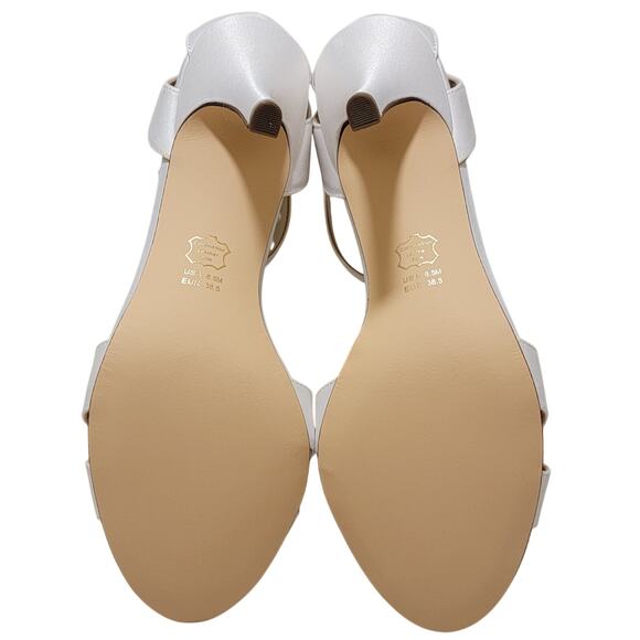 Nina Women Venus Stiletto Ankle Strap Sandals Size US 8.5M Ivory Luster Satin - Picture 6 of 7